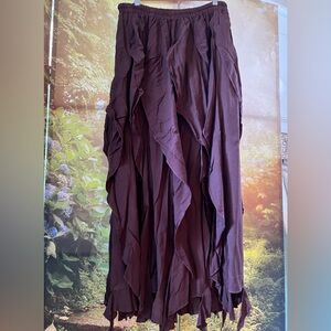 HOLY CLOTHING! Deep Brown Woodland Maxi Skirt L/XL NWT